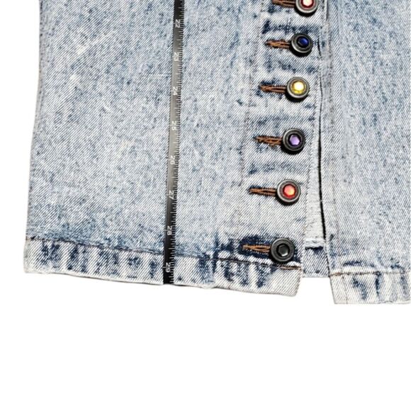 Women Vintage 1980s stone Wash Jeweled No Problem High Waisted Pencil Je… - Picture 7 of 9